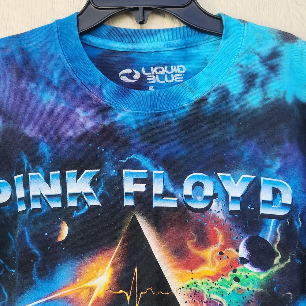 Liquid Blue Pink FloydPulsar Prism Tie-Dye T-Shirt Small Galaxy Band Graphic - Picture 2 of 4